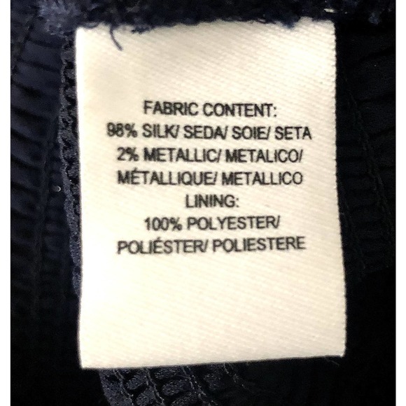 Derek Lam 10 Crosby NEW Sample Piece Navy Silver Metallic Smocked Ruffle… - Picture 8 of 9